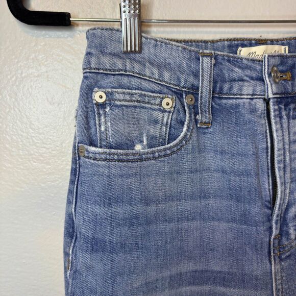 Madewell The Perfect Vintage Distressed Straight Light Wash Denim Jeans Size 25 - Picture 2 of 15